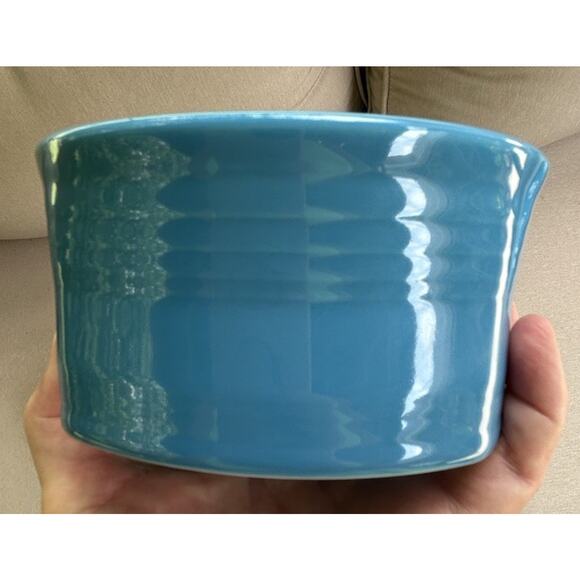 RETIRED Peacock Blue Square Ramekin Homer Laughlin - Picture 1 of 6